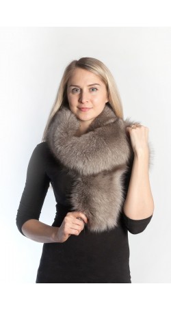 Grey fox fur scarf